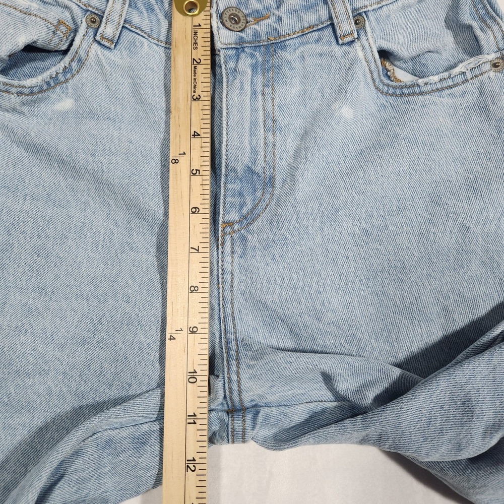 Mattelsa Dreamers Light Wash Wide Leg Side Slit Distressed Jeans Womens 28/MX - Picture 7 of 13